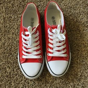 Red and White Sneakers